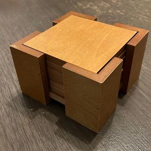 7pc wooden coaster set